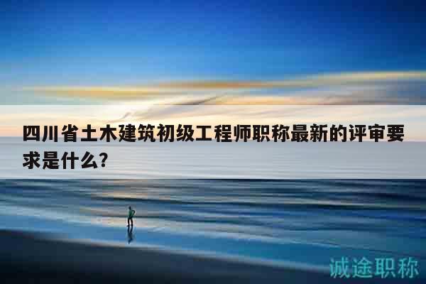 四川省土木建筑初级工程师职称最新的评审要求是什么？