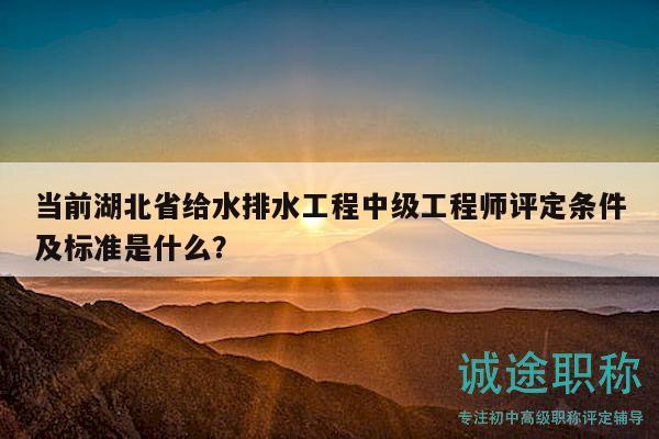 当前湖北省给水排水工程中级工程师评定条件及标准是什么？