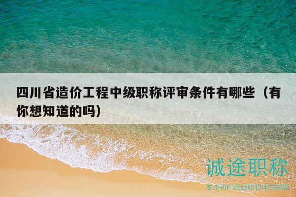四川省造价工程中级职称评审条件有哪些（有你想知道的吗）