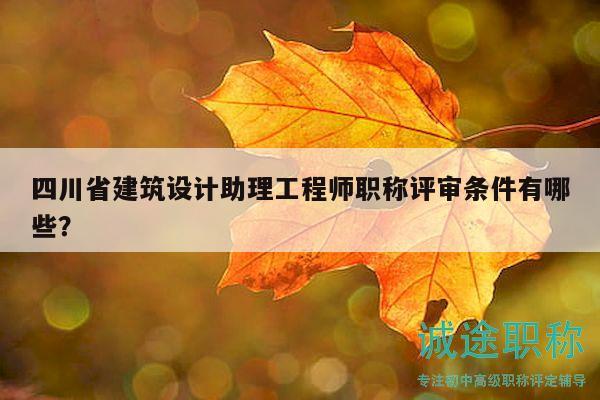 四川省建筑设计助理工程师职称评审条件有哪些？