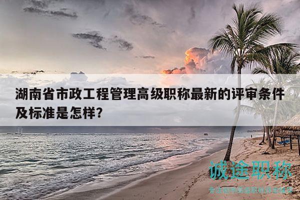 湖南省市政工程管理高级职称最新的评审条件及标准是怎样？