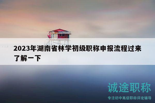 2023年湖南省林学初级职称申报流程过来了解一下