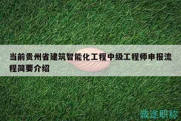 当前贵州省建筑智能化工程中级工程师申报流程简要介绍