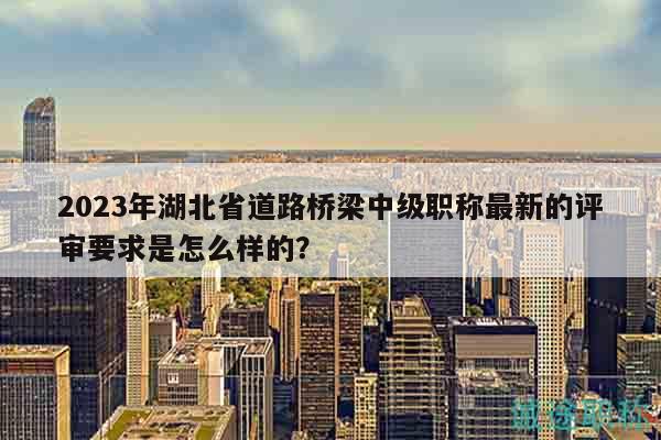 2023年湖北省道路桥梁中级职称最新的评审要求是怎么样的？