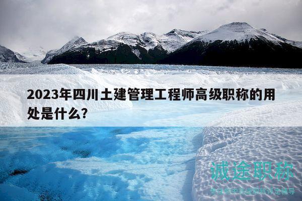 2023年四川土建管理工程师高级职称的用处是什么？