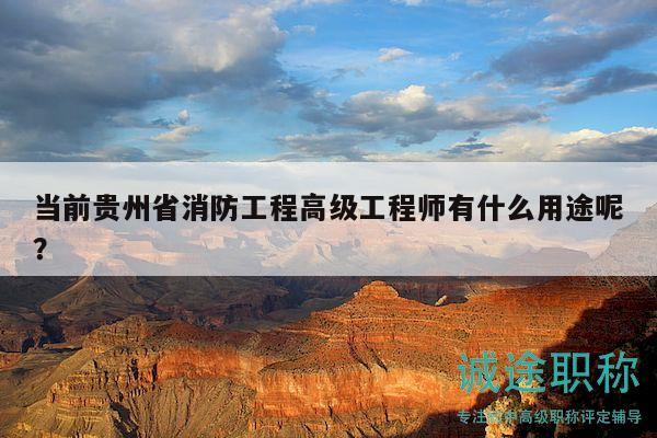 当前贵州省消防工程高级工程师有什么用途呢？