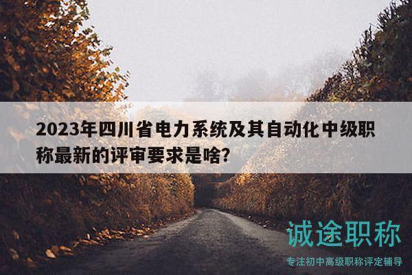 2023年四川省电力系统及其自动化中级职称最新的评审要求是啥？