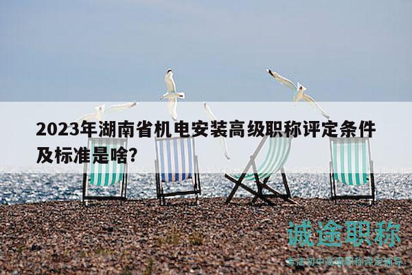2023年湖南省机电安装高级职称评定条件及标准是啥？