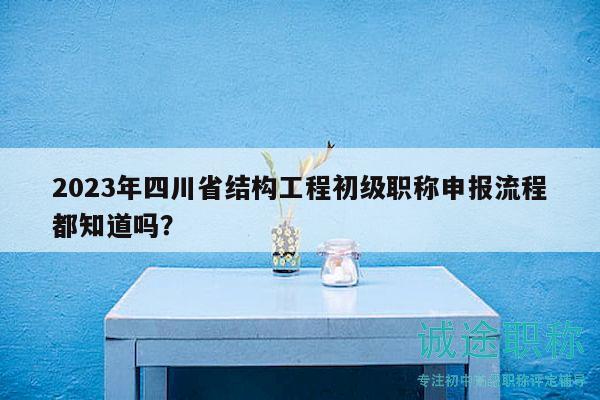 2023年四川省结构工程初级职称申报流程都知道吗？
