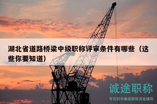 湖北省道路桥梁中级职称评审条件有哪些（这些你要知道）