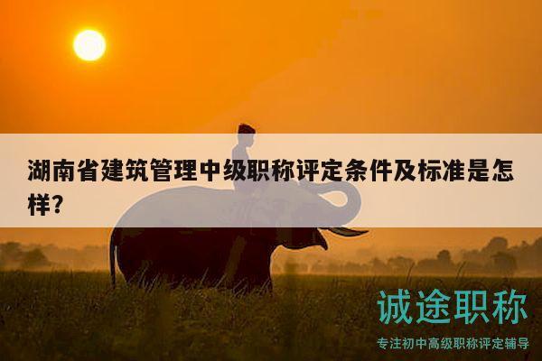 湖南省建筑管理中级职称评定条件及标准是怎样？