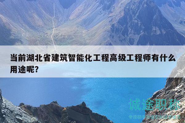当前湖北省建筑智能化工程高级工程师有什么用途呢？