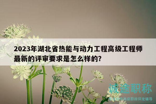 2023年湖北省热能与动力工程高级工程师最新的评审要求是怎么样的？