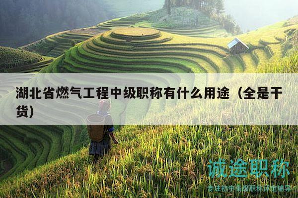 湖北省燃气工程中级职称有什么用途（全是干货）