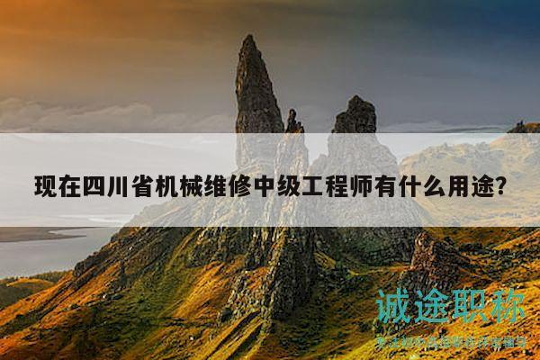 现在四川省机械维修中级工程师有什么用途？