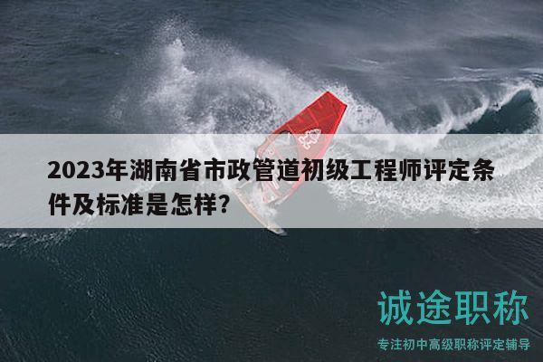 2023年湖南省市政管道初级工程师评定条件及标准是怎样？