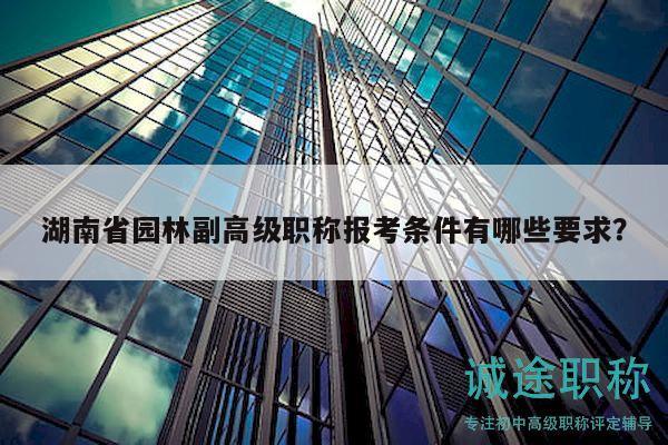 湖南省园林副高级职称报考条件有哪些要求？
