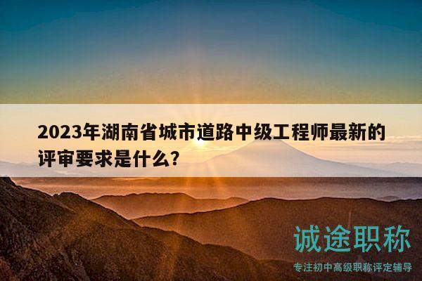 2023年湖南省城市道路中级工程师最新的评审要求是什么？