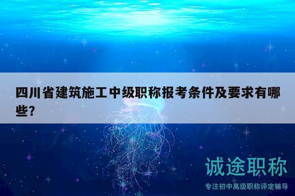 四川省建筑施工中级职称报考条件及要求有哪些？