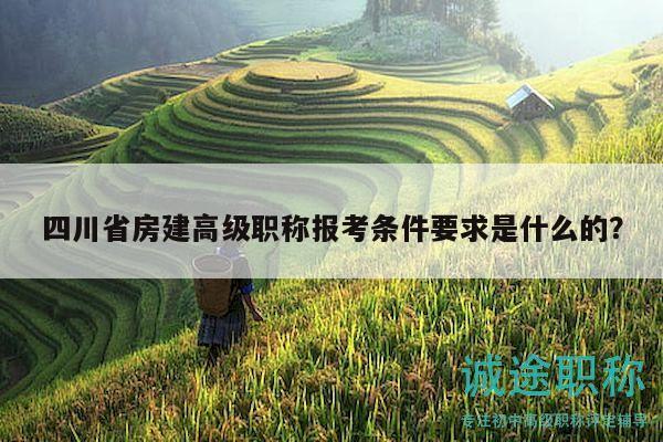 四川省房建高级职称报考条件要求是什么的？