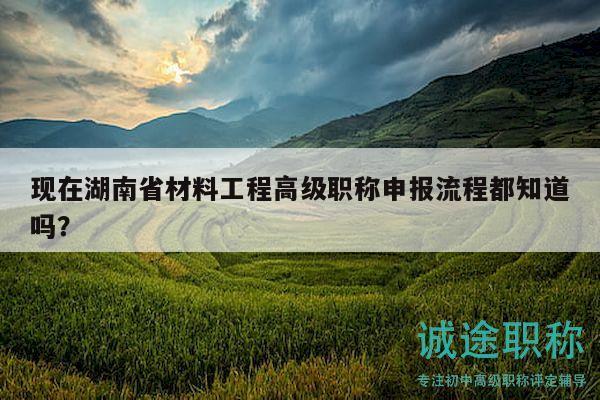 现在湖南省材料工程高级职称申报流程都知道吗？