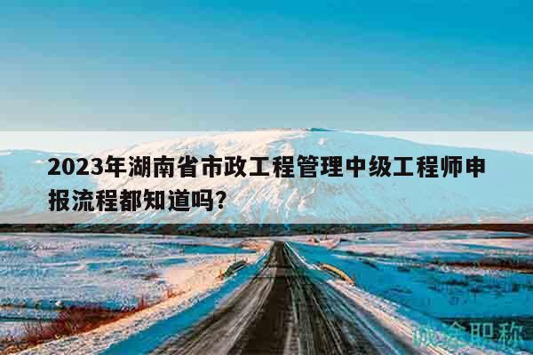 2023年湖南省市政工程管理中级工程师申报流程都知道吗？