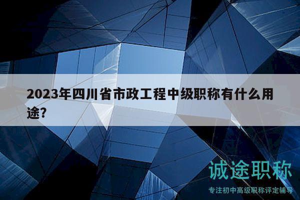 2023年四川省市政工程中级职称有什么用途？