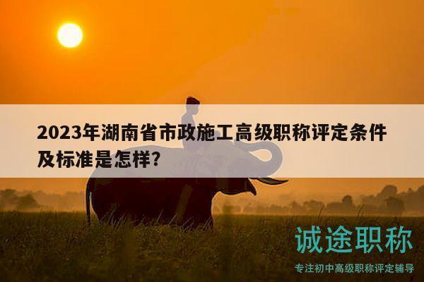 2023年湖南省市政施工高级职称评定条件及标准是怎样？