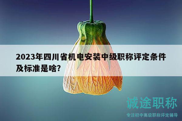 2023年四川省机电安装中级职称评定条件及标准是啥？