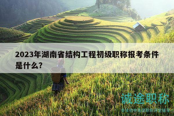 2023年湖南省结构工程初级职称报考条件是什么？