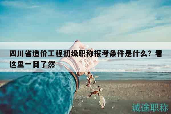 四川省造价工程初级职称报考条件是什么？看这里一目了然