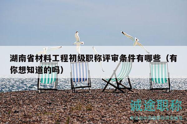 湖南省材料工程初级职称评审条件有哪些（有你想知道的吗）