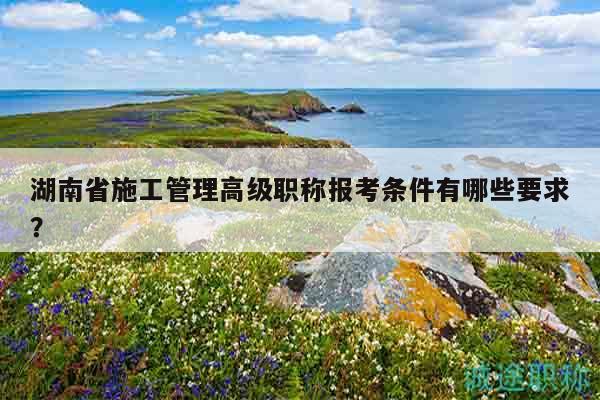 湖南省施工管理高级职称报考条件有哪些要求？