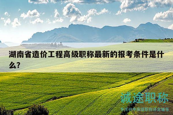 湖南省造价工程高级职称最新的报考条件是什么？