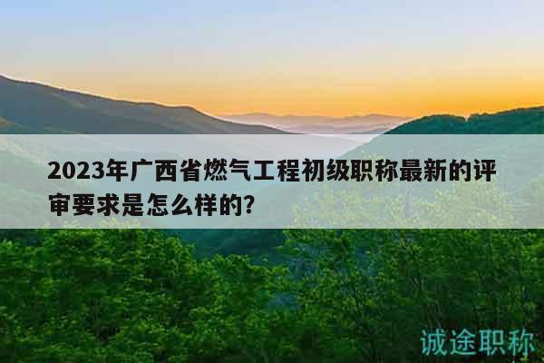 2023年广西省燃气工程初级职称最新的评审要求是怎么样的？