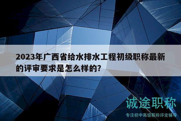 2023年广西省给水排水工程初级职称最新的评审要求是怎么样的？
