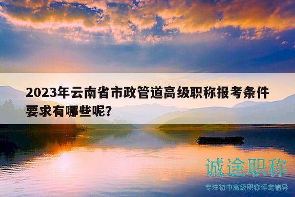 2023年云南省市政管道高级职称报考条件要求有哪些呢？