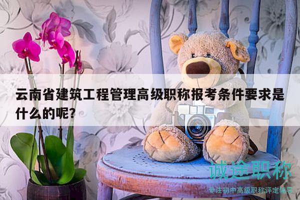 云南省建筑工程管理高级职称报考条件要求是什么的呢？