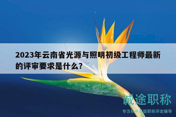 2023年云南省光源与照明初级工程师最新的评审要求是什么？