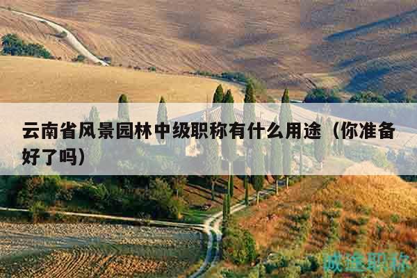 云南省风景园林中级职称有什么用途（你准备好了吗）