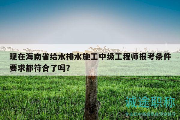 现在海南省给水排水施工中级工程师报考条件要求都符合了吗？