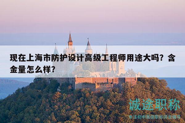 现在上海市防护设计高级工程师用途大吗？含金量怎么样？
