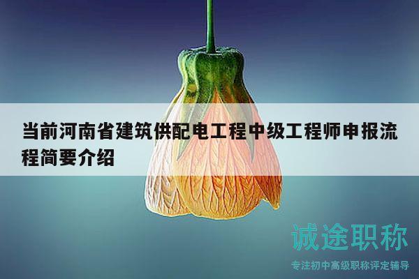 当前河南省建筑供配电工程中级工程师申报流程简要介绍