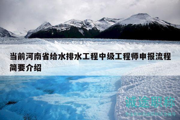 当前河南省给水排水工程中级工程师申报流程简要介绍