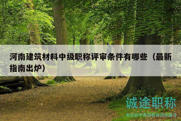 河南建筑材料中级职称评审条件有哪些（最新指南出炉）