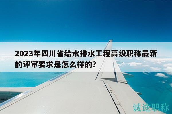 2023年四川省给水排水工程高级职称最新的评审要求是怎么样的？