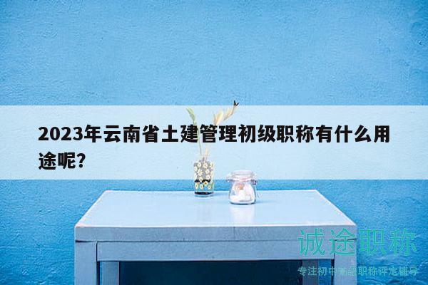 2023年云南省土建管理初级职称有什么用途呢？