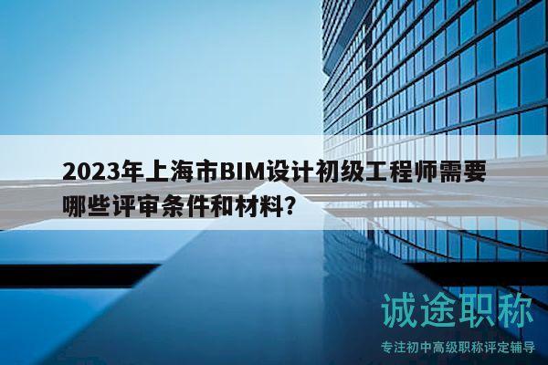 2023年上海市BIM设计初级工程师需要哪些评审条件和材料？