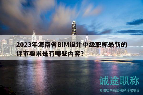 2023年海南省BIM设计中级职称最新的评审要求是有哪些内容？