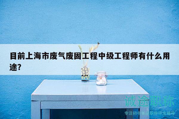 目前上海市废气废固工程中级工程师有什么用途？